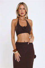 Golden Sands Halter Top Brown