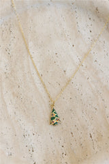 Festive Tree Necklace Gold