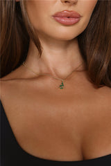 Festive Tree Necklace Gold