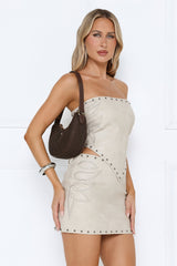 Naynay Bag Chocolate Raffia Gold