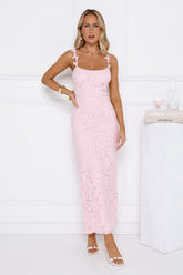 Daydreaming Light Embroidered Maxi Dress Pink