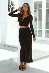 Night Vision Maxi Skirt Black