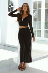 Night Vision Maxi Skirt Black