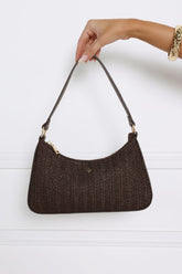 Josee Shoulder Bag Chocolate Raffia Gold