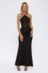 Ever Blooming Halter Maxi Dress Black