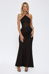 Ever Blooming Halter Maxi Dress Black