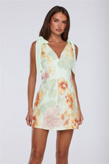 Floral Fling Mini Dress Green