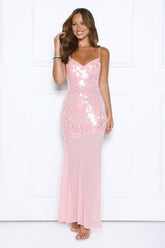 Diamonds At Dusk Sequin Maxi Dress Pink