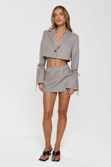 Desk To Dazzle Cropped Blazer Grey