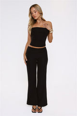 Chic City Girl Strapless Crop Top Black