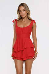 Keeping My Heart Romper Red