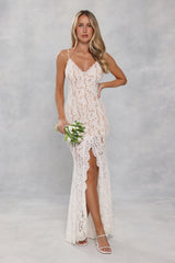Forever Lace Maxi Dress White
