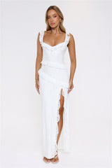 Golden Dusk Lace Maxi Dress White