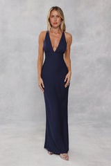 Midnight Luxe Satin Maxi Dress Ink