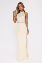 Candlelight Secrets Halter Maxi Dress Butter