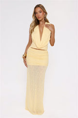 Hola Chica Knit Maxi Skirt Yellow