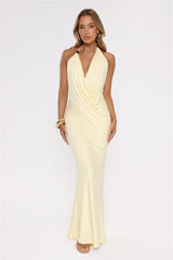 Catch Me Glowing Halter Maxi Dress Yellow