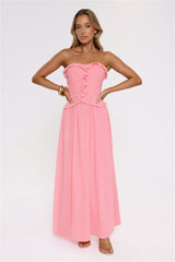 Hour Whispers Strapless Maxi Dress Pink