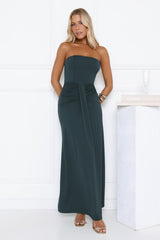 Cool Girl Agenda Strapless Maxi Dress Teal