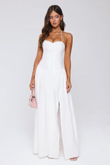 Country Lane Halter Maxi Dress White