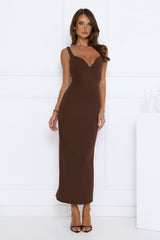 Imperial Glow Maxi Dress Chocolate