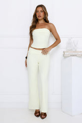 Chic City Girl Strapless Crop Top Yellow