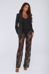 Mood Is Sultry Sheer Lace Pants Black