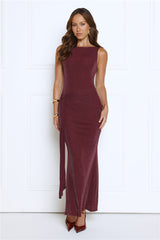 Mariner's Glow Glitter Maxi Dress Plum