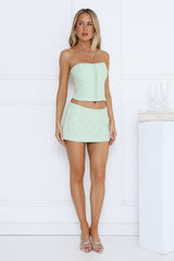 Blooming Aura Sequin Strapless Top Mint