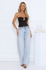 In the Sunlight Strapless Top Black