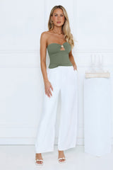 In the Sunlight Strapless Top Khaki