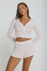 Candlelight Dreams Long Sleeve Pajama Top White
