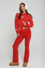 Holly Glow Knit Sweater Red