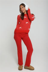 Holly Glow Knit Sweater Red