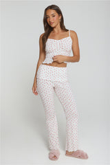 Candlelight Dreams Fold Waist Pajama Pants White