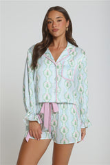 Golden Noel Pajama Set Blue