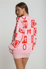 Holiday Spark Knit Sweater Pink