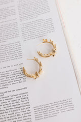 18k Gold Plated Free Floating Hoop Earrings Gold