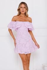 Lovely Lines Off Shoulder Mini Dress Lilac