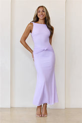 Dusk 'Til Slay Mesh Maxi Dress Lilac
