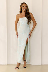 Iconic Influence Strapless Mesh Maxi Dress Mint