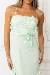 Flower Vine Maxi Dress Sage