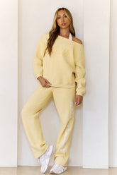 BASE Fleece Off Shoulder Sweatshirt Butter