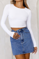 BASE Between Seasons Ribbed Long Sleeve Top White