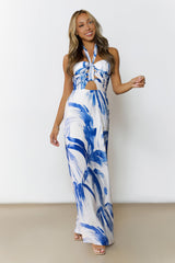 Drift Mirage Halter Maxi Dress Blue
