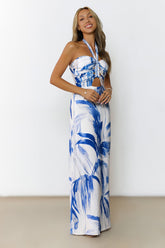 Drift Mirage Halter Maxi Dress Blue