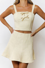 Kiona Tweed Mini Skirt Yellow