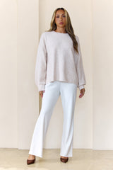Detailed Back Knit Sweater Oatmeal
