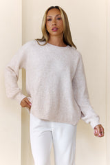 Detailed Back Knit Sweater Oatmeal