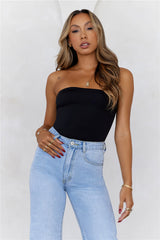 BASE Longline Strapless Bandeau Top Black